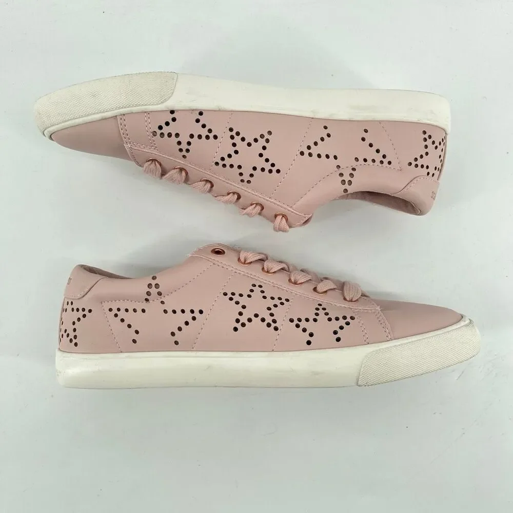 G by GUESS Mollie Blush Pink Star Cutout Sneakers Women’s 9M Lace Up